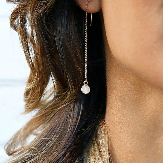 Intention Drop Earrings | Moonstone & Gold