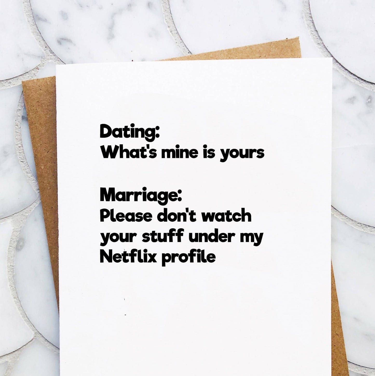 Dating vs Marriage Card | Netflix