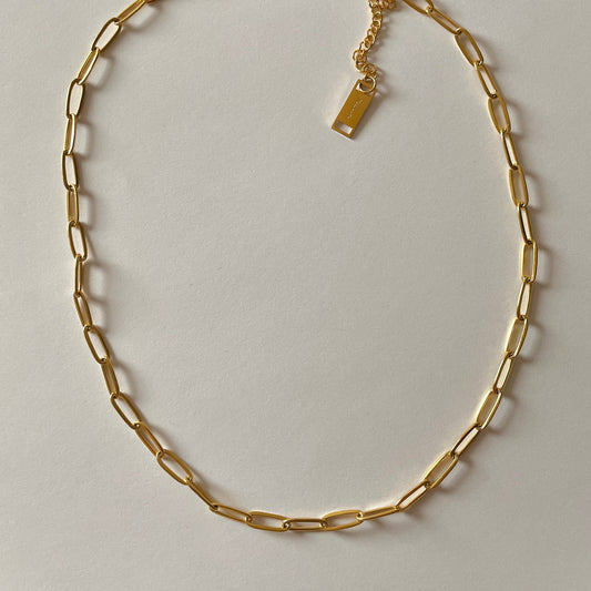 Paperclip Necklace |Gold