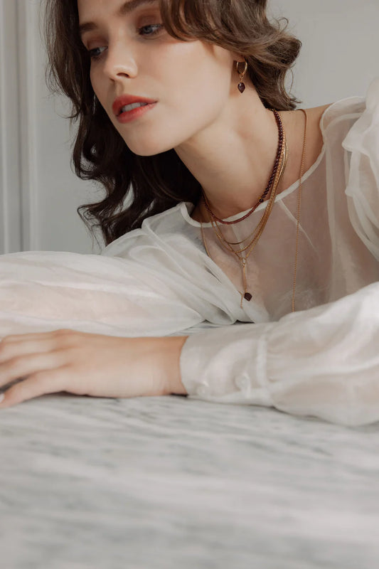 Classic Palmer Necklace | Garnet