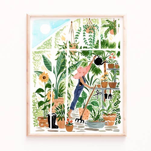 Greenhouse Garden Art Print | 8x10”