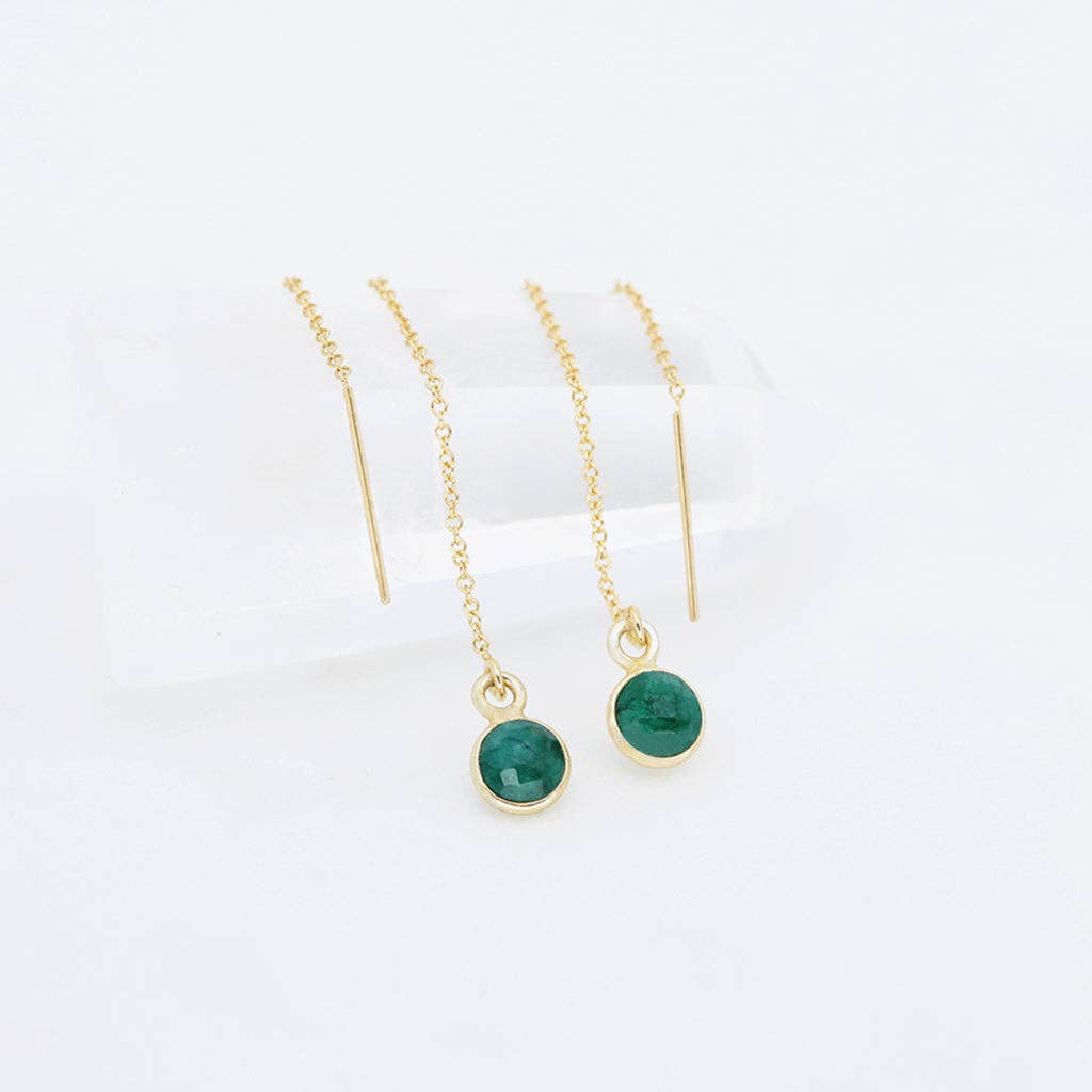 Compassion Drop Earrings | Emerald and Gold