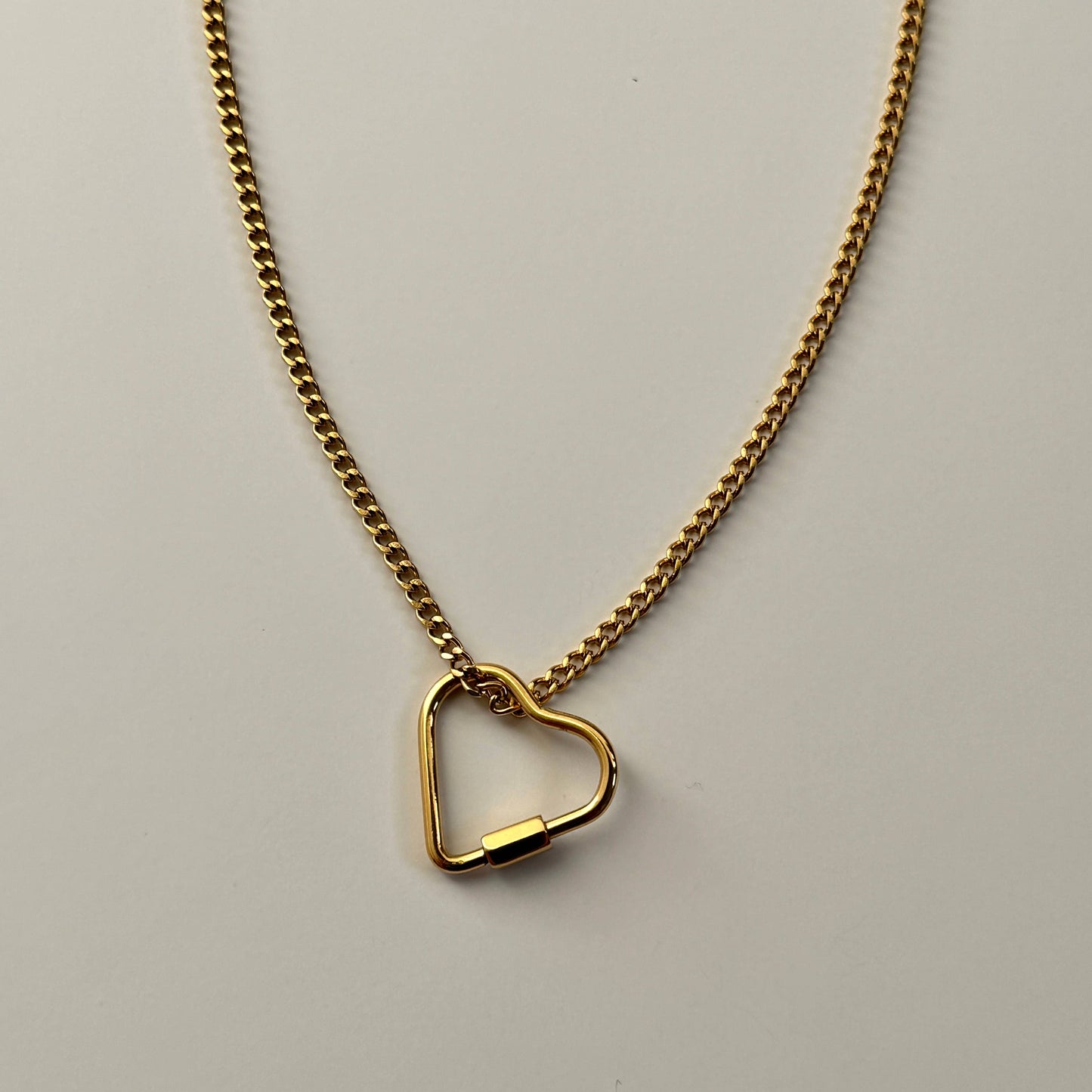 Heart Carabiner Necklace | Gold