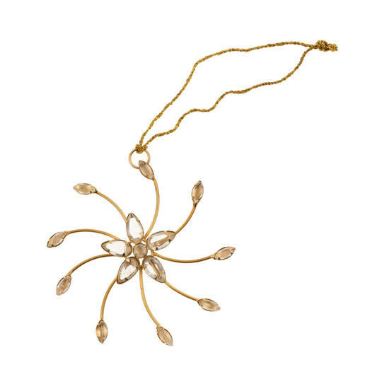 Beaded Snowflake Ornament | Antique Brass
