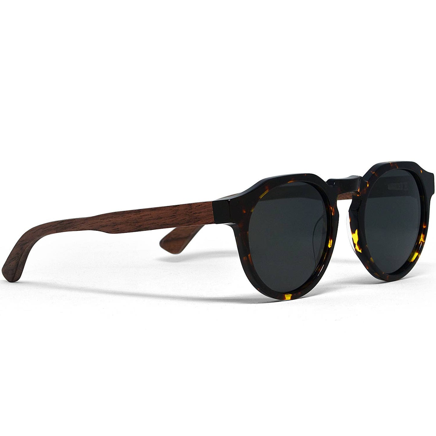 Walnut Tortoise Panto Sunglasses