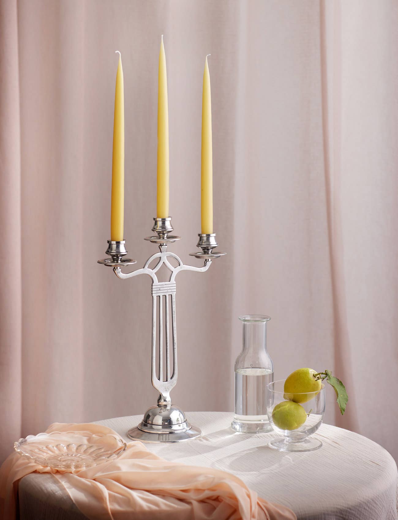 Pastel Yellow Danish Taper Candle | 10"