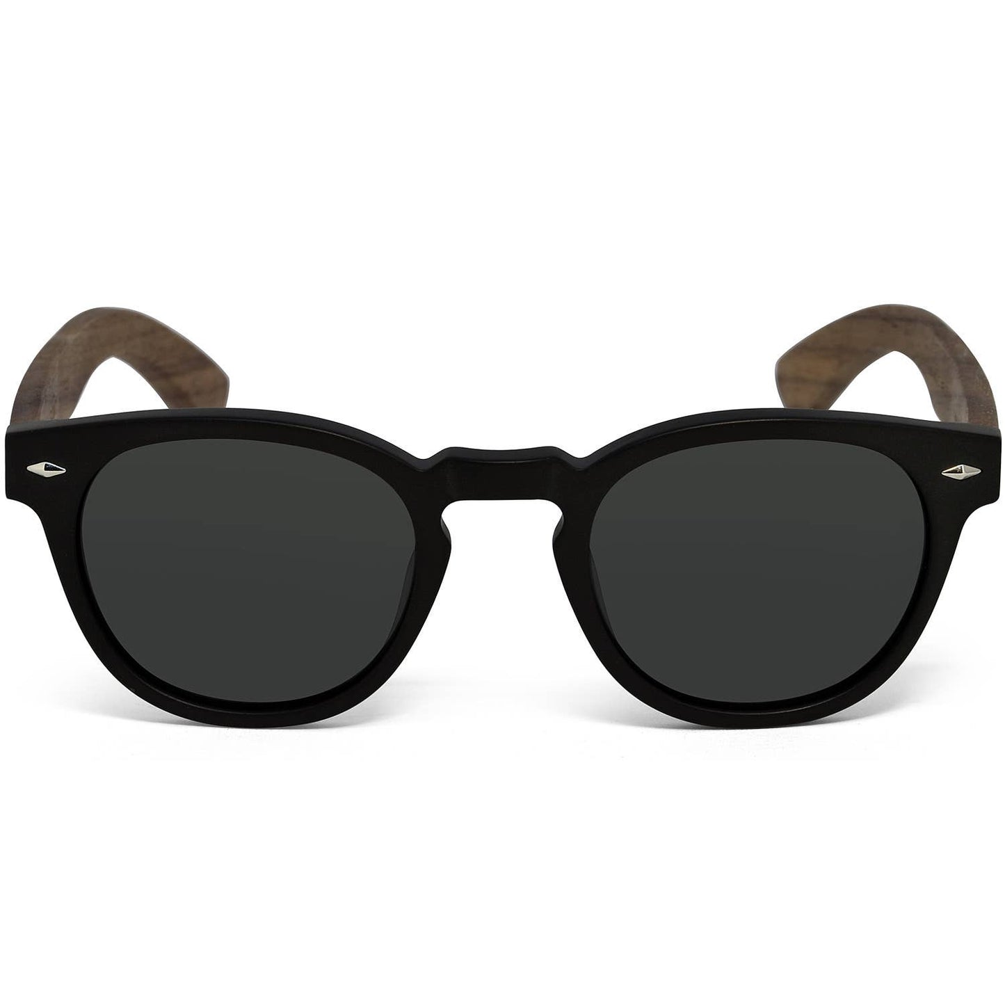 Round Walnut Wood Sunglasses
