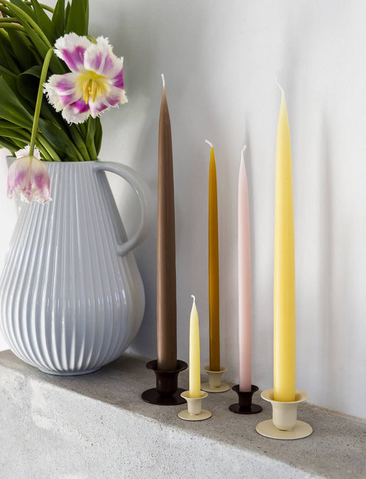 Pastel Yellow Danish Taper Candle | 10"