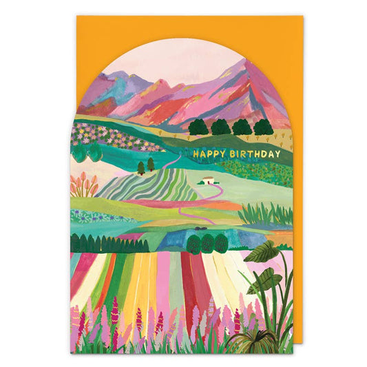 Flower Fields Birthday Card