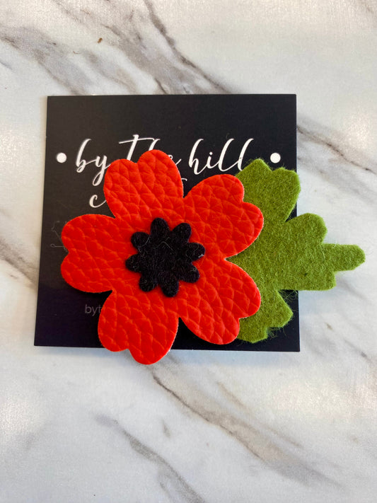 Faux Leather Remembrance Poppy