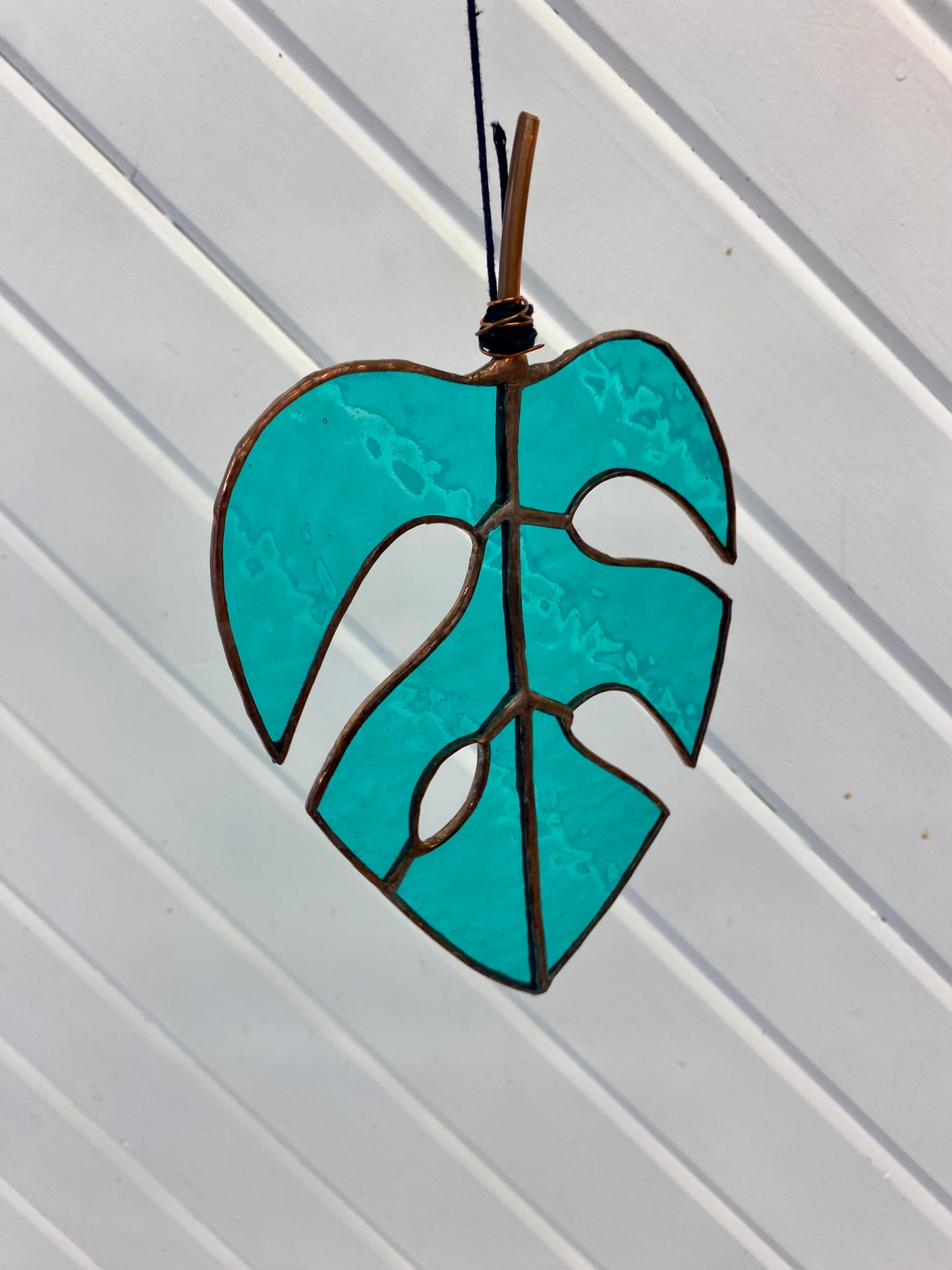 Stained Glass Monstera Leaf