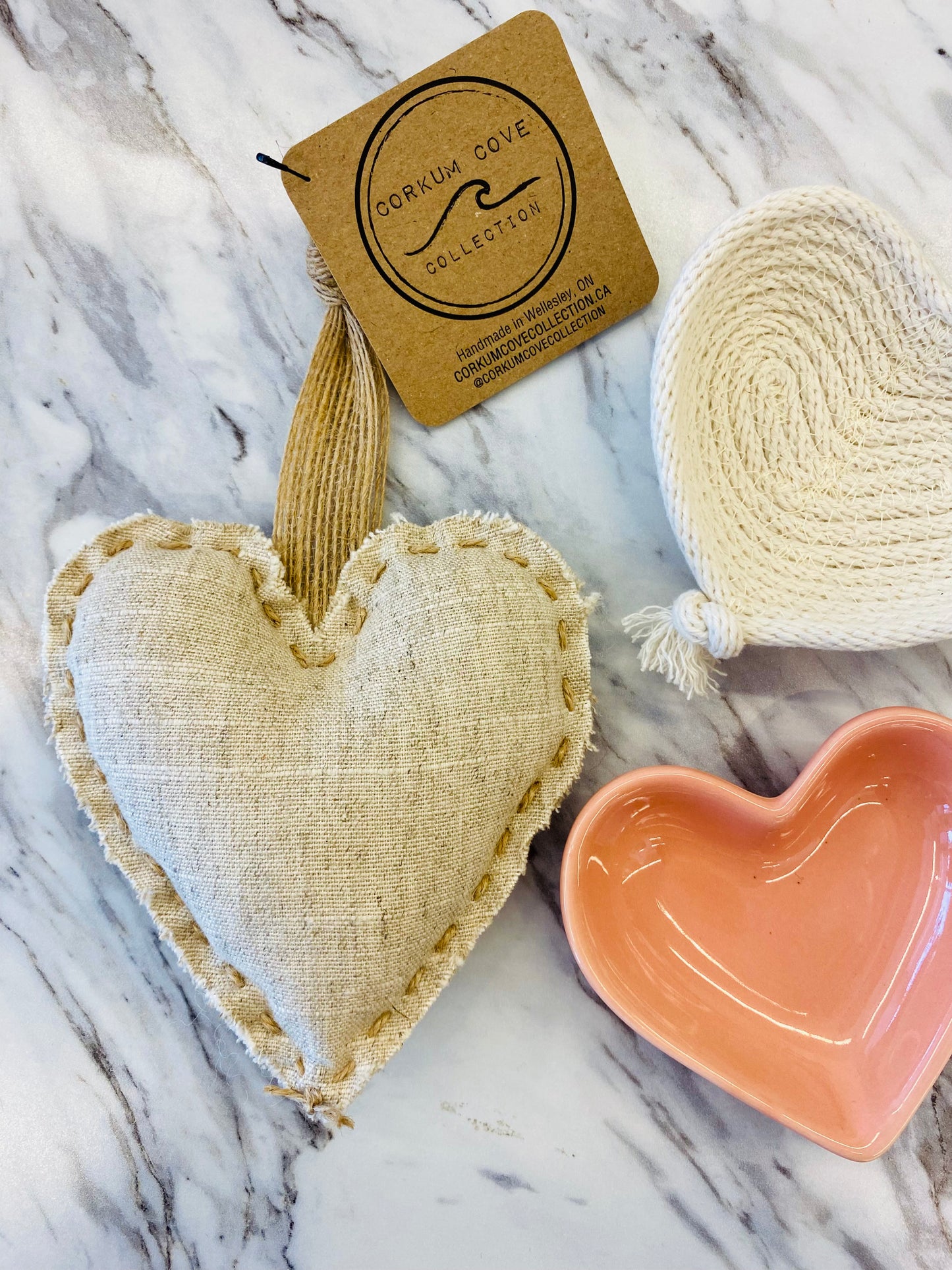 Valentine's Linen Hanging Heart