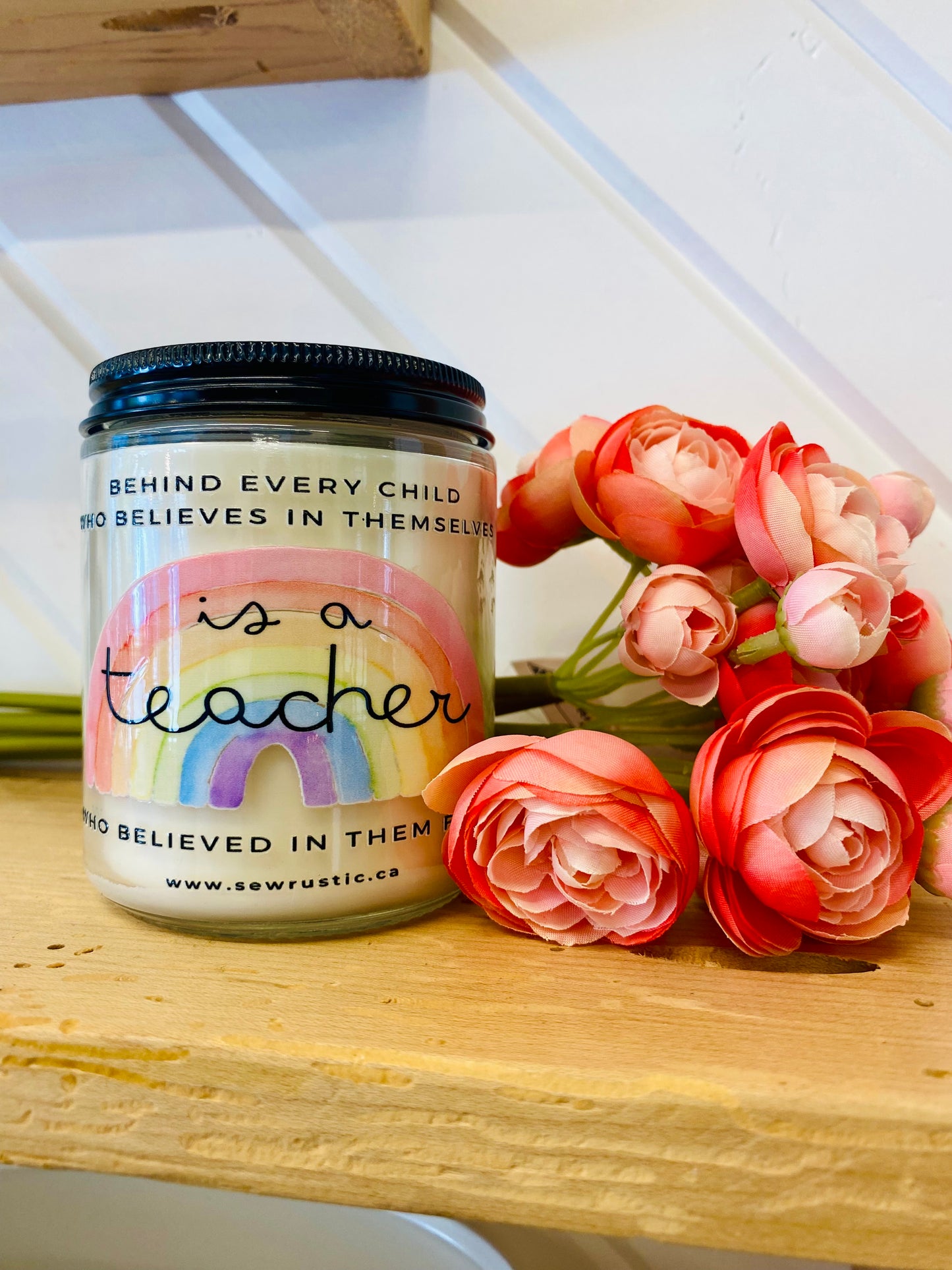 Teacher Rainbow Candle