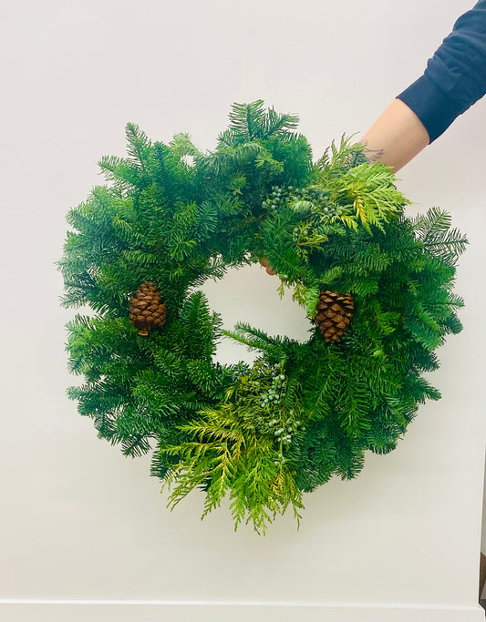 Mixed Greens Wreath | Live