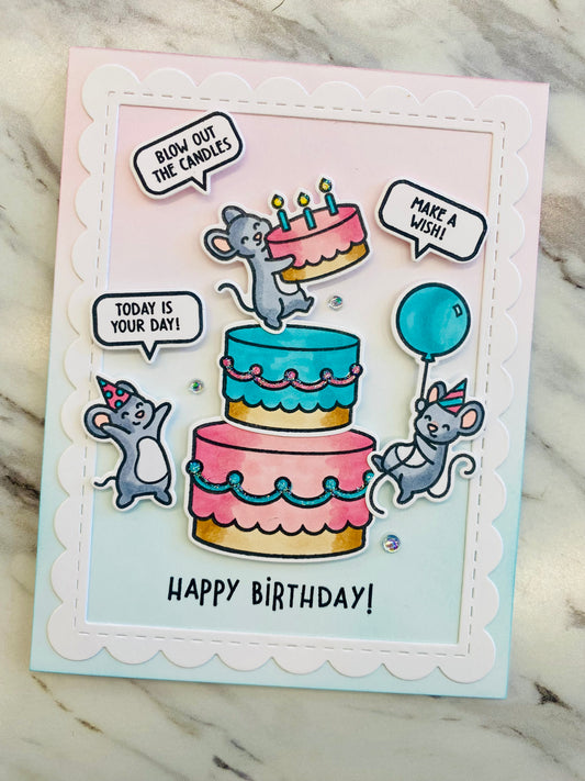 Handmade Card | Birthday Mice