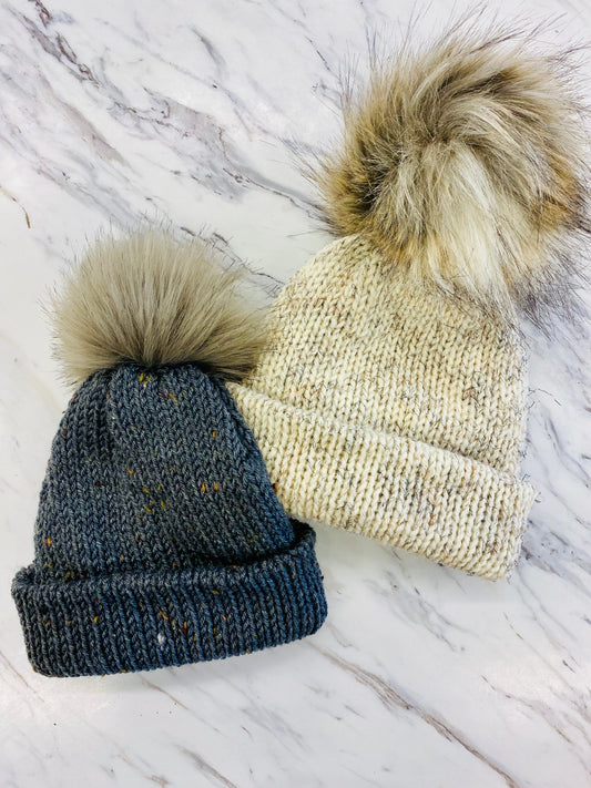 Knit Hat with Pom