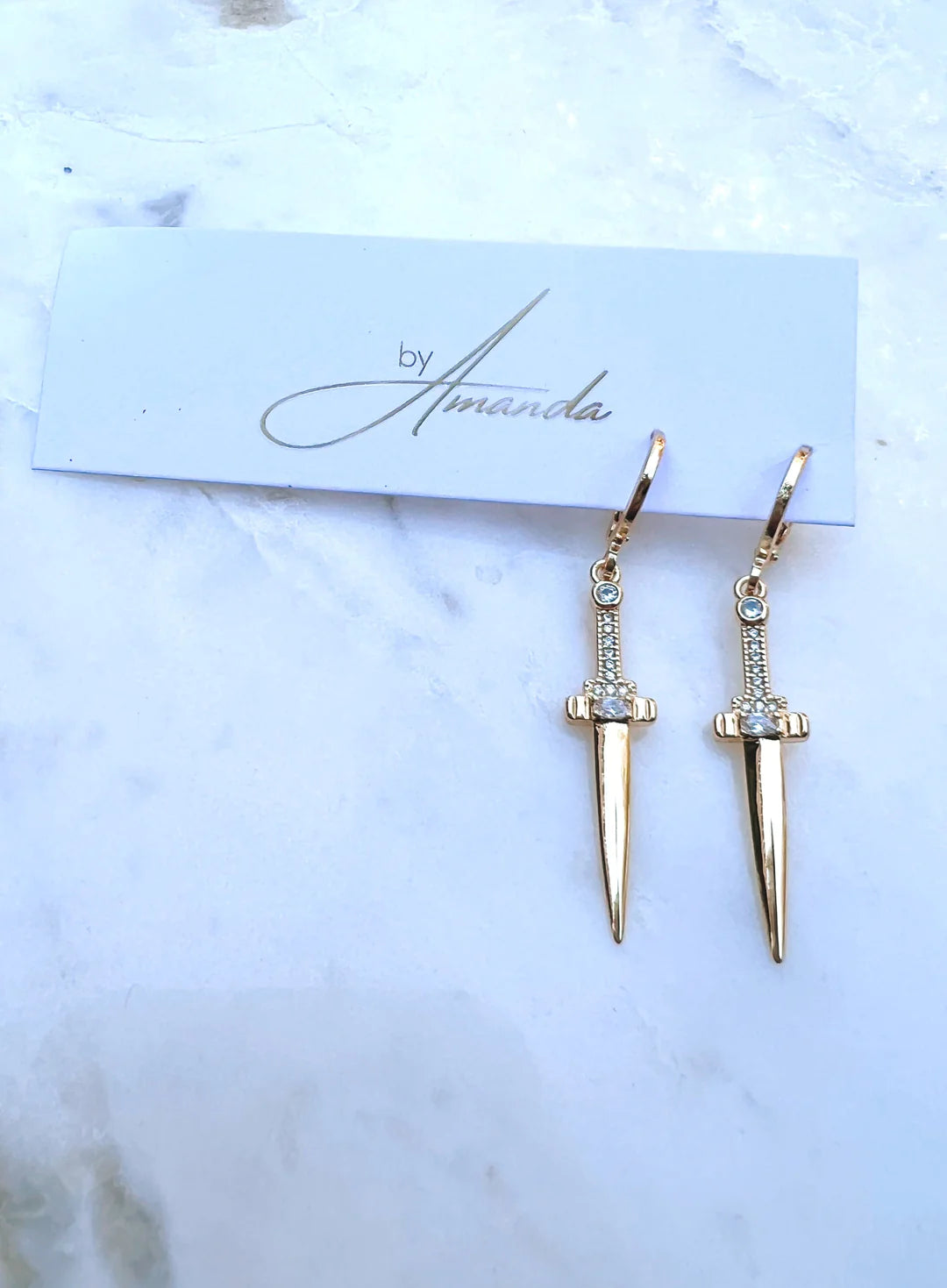 Gold Dagger Earrings