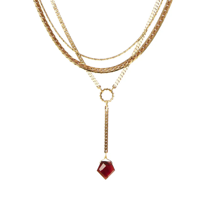 Classic Palmer Necklace | Garnet