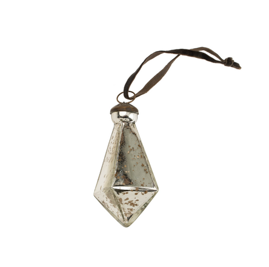 Diamond Drop Ornament | Silver