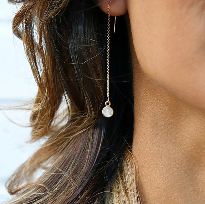 Intention Drop Earrings | Moonstone & Gold
