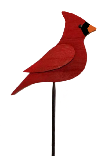 Wooden Cardinal Stemmed