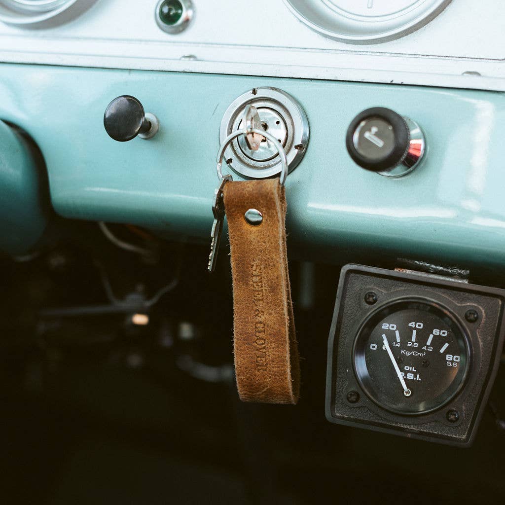 Richmond Leather Keychain | Whiskey