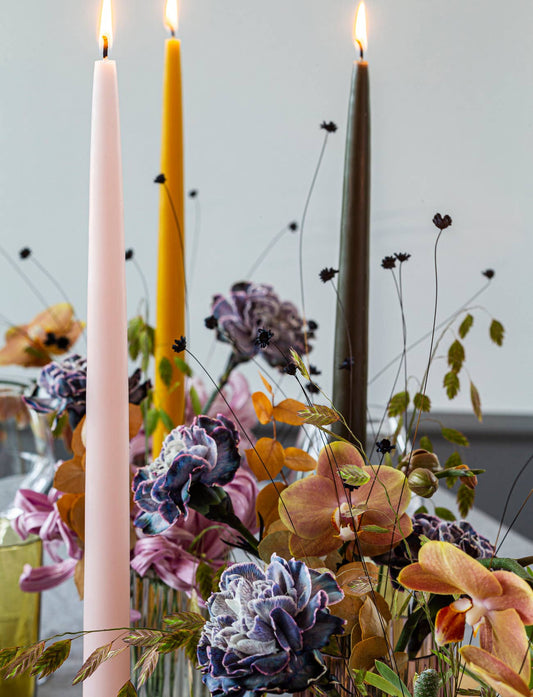 Powder Pink Danish Taper Candle | 10"