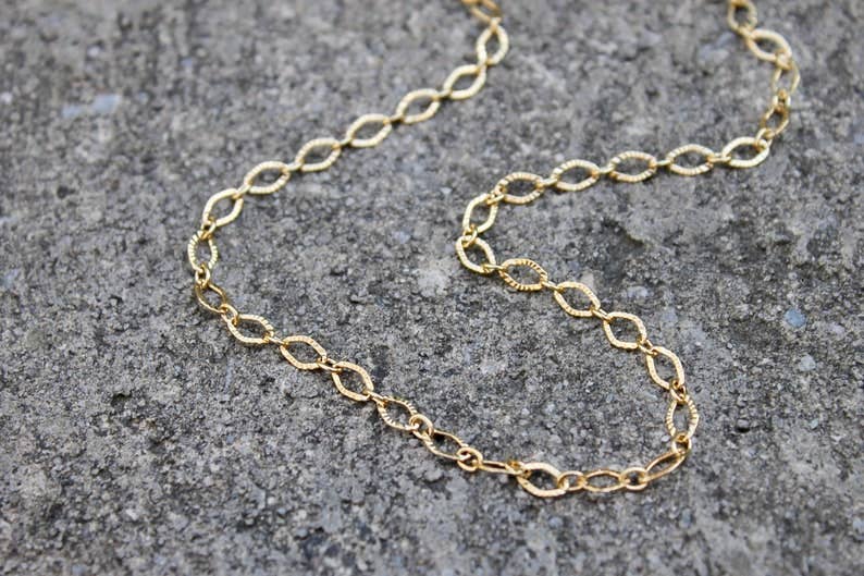 Bevelled Oval Chain Layering Necklace