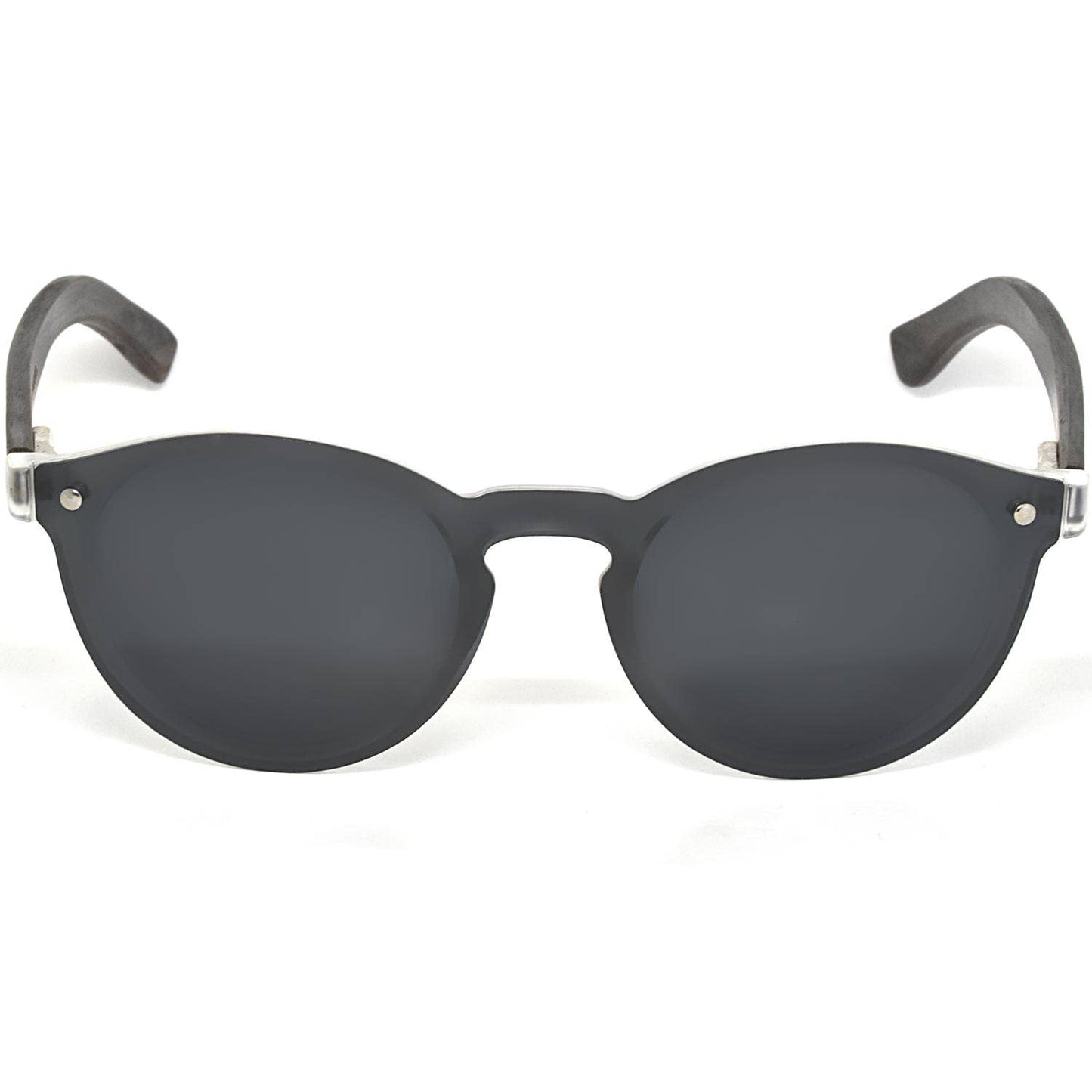 Round Ebony Wood Sunglasses