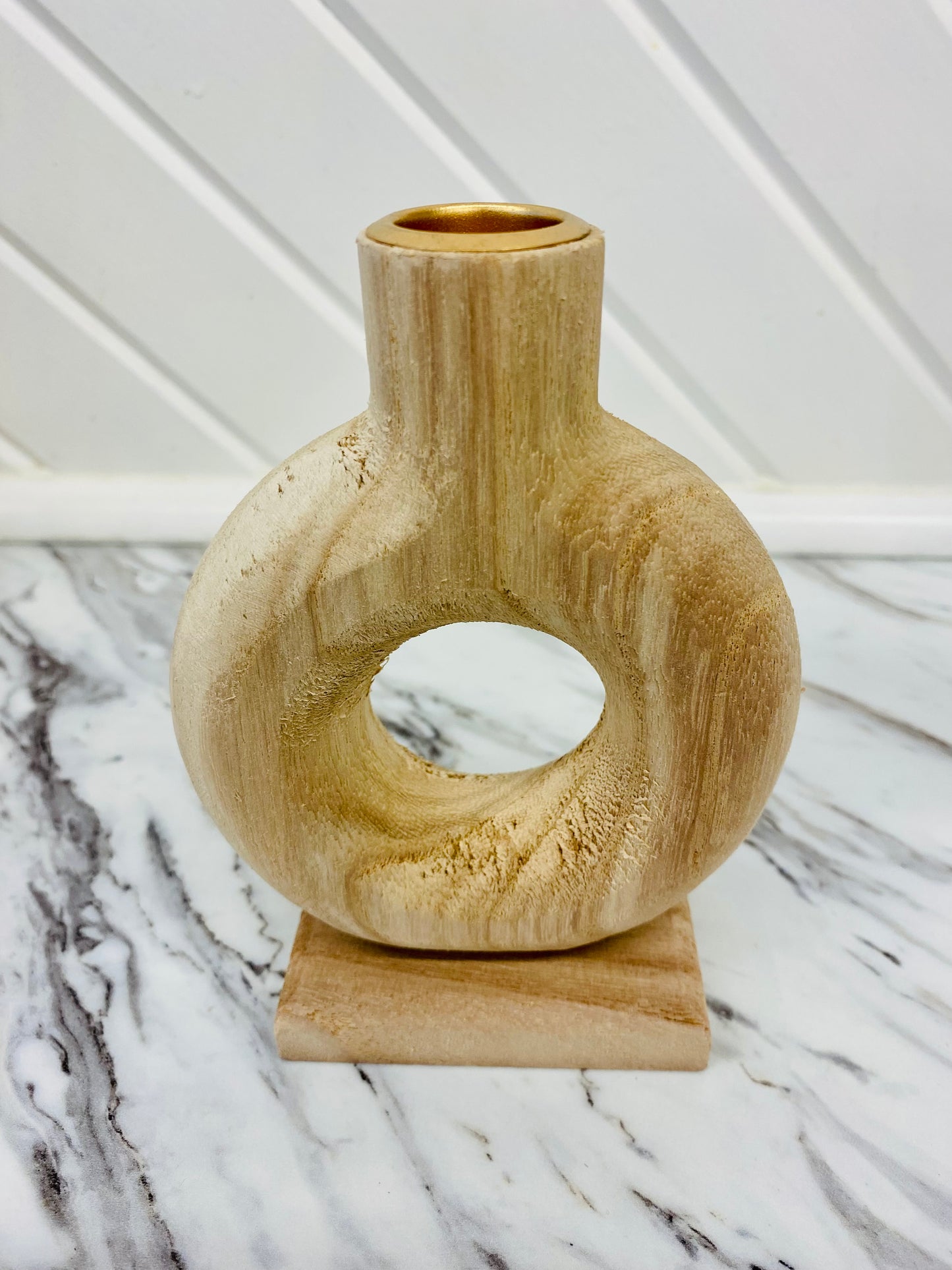 Isabel Natural Wood Candle Holder