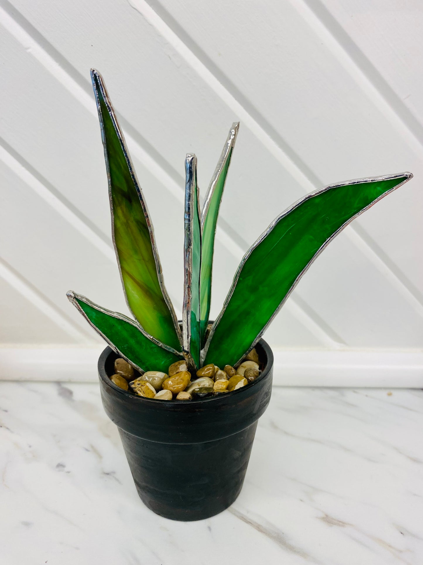 Stained Glass Cactus in Pot