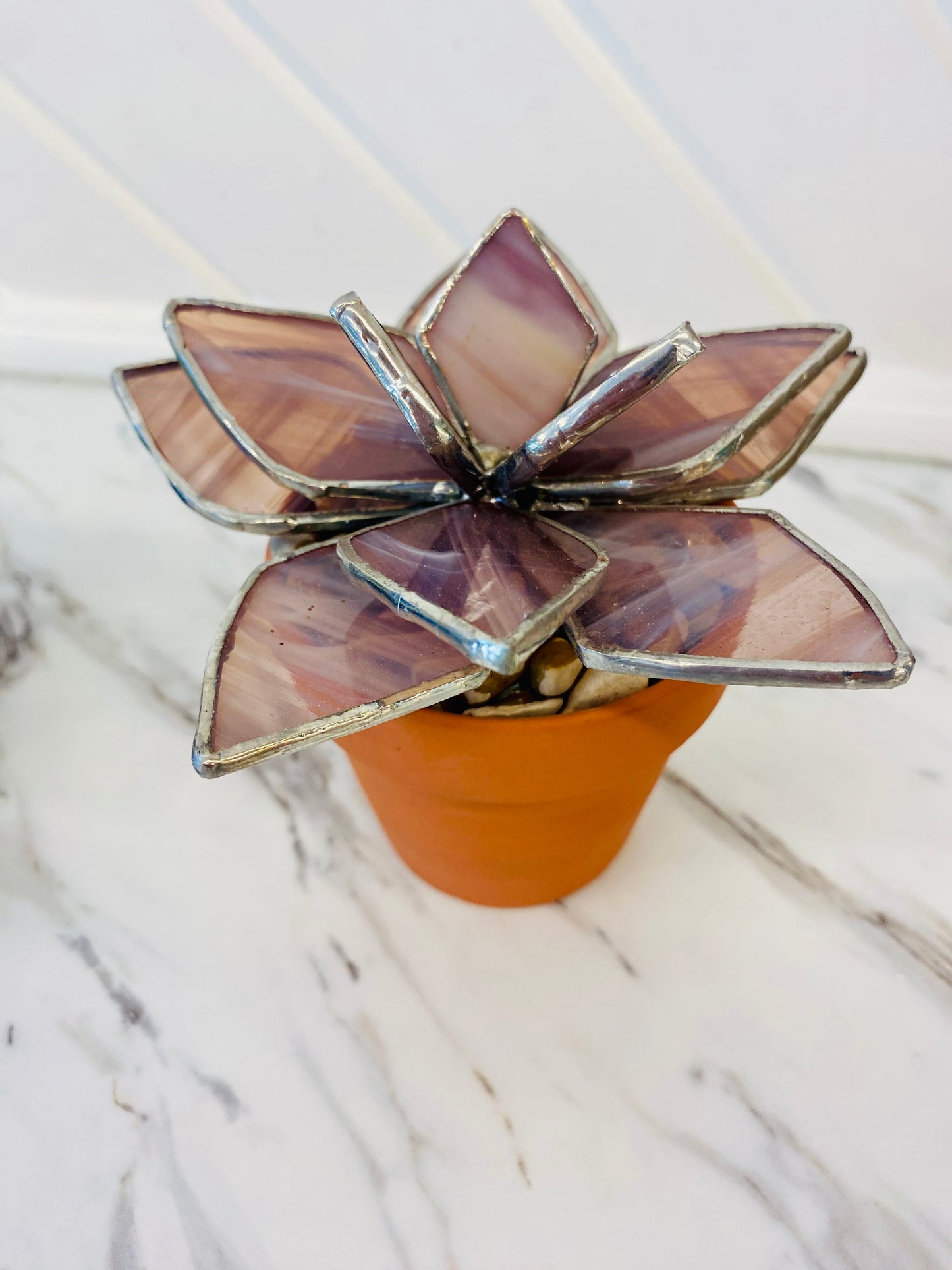 Stained Glass Succulent in Pot