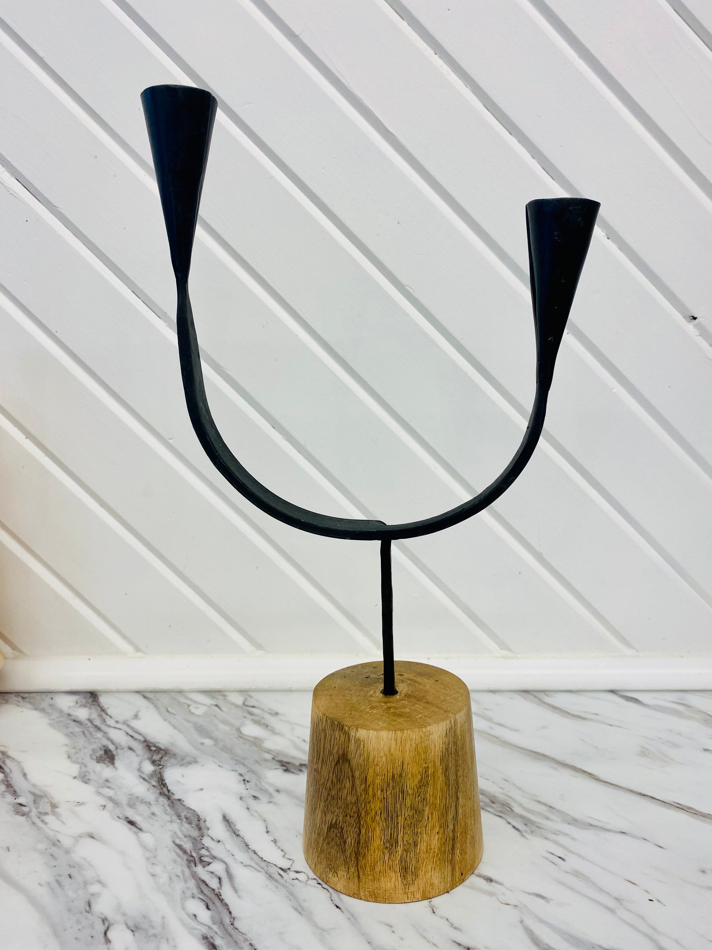 Antique Iron Double Candle Holder