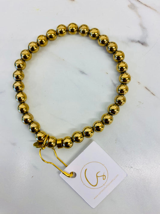 Gold Bead Stretch Bracelet