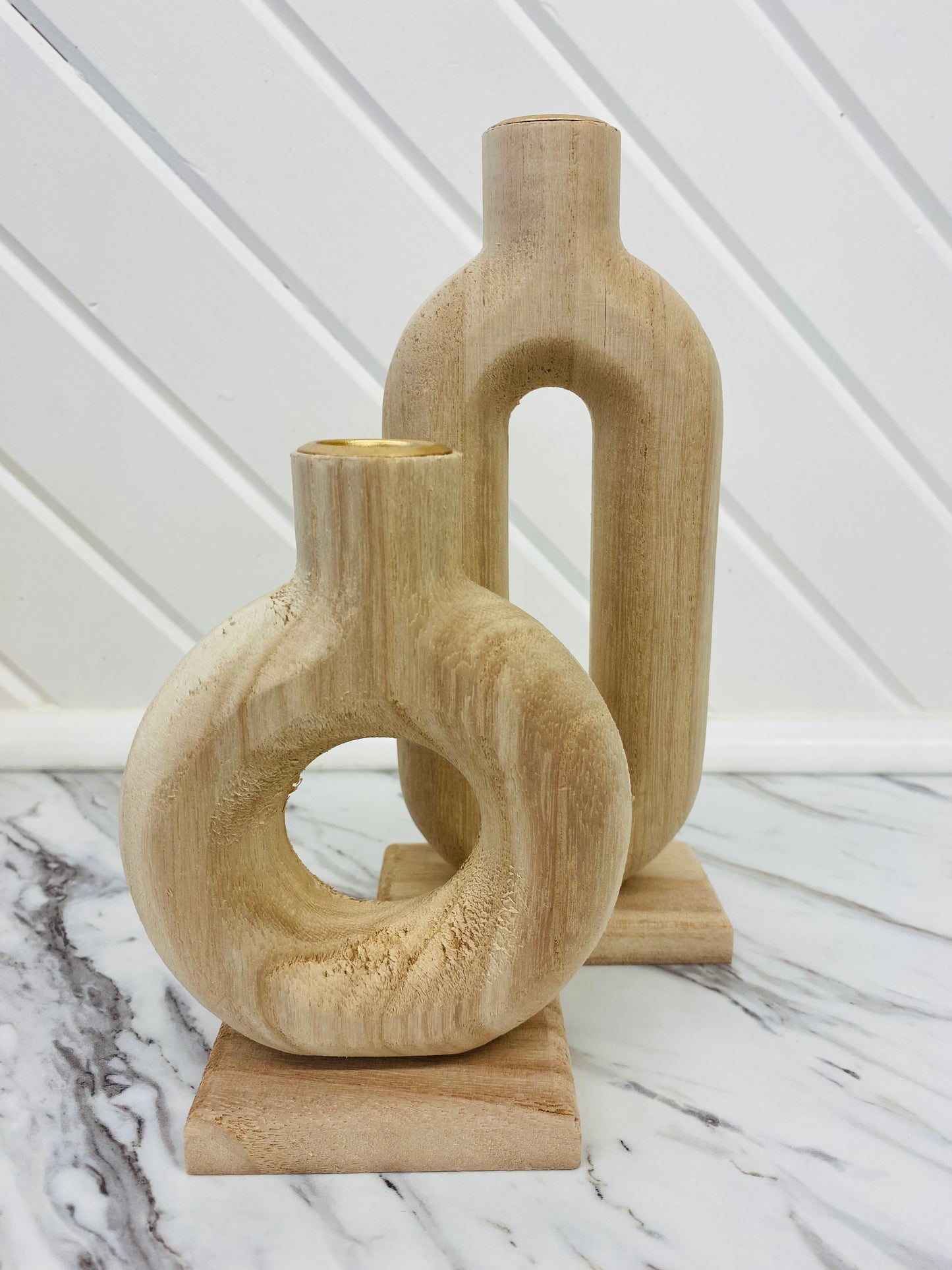 Isabel Natural Wood Candle Holder