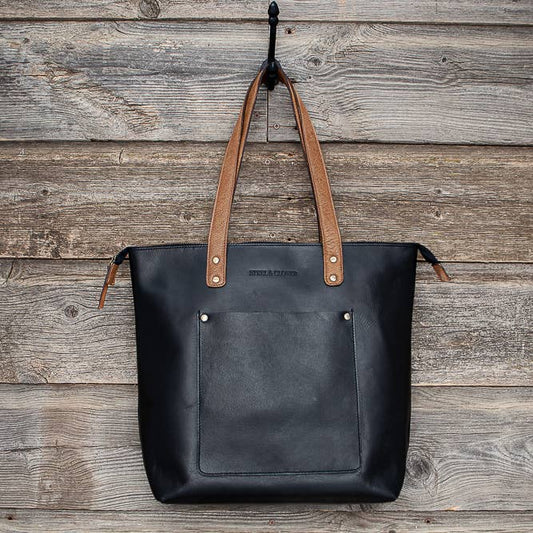 Black Watino Leather Tote
