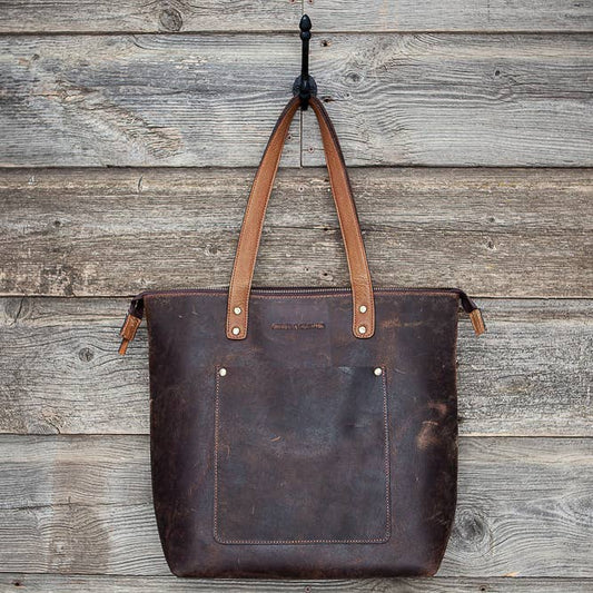Hunter Brown Watino Leather Tote