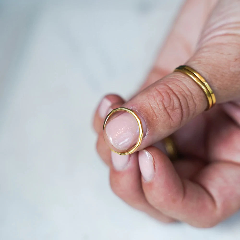 Gold Ester Hammered Ring