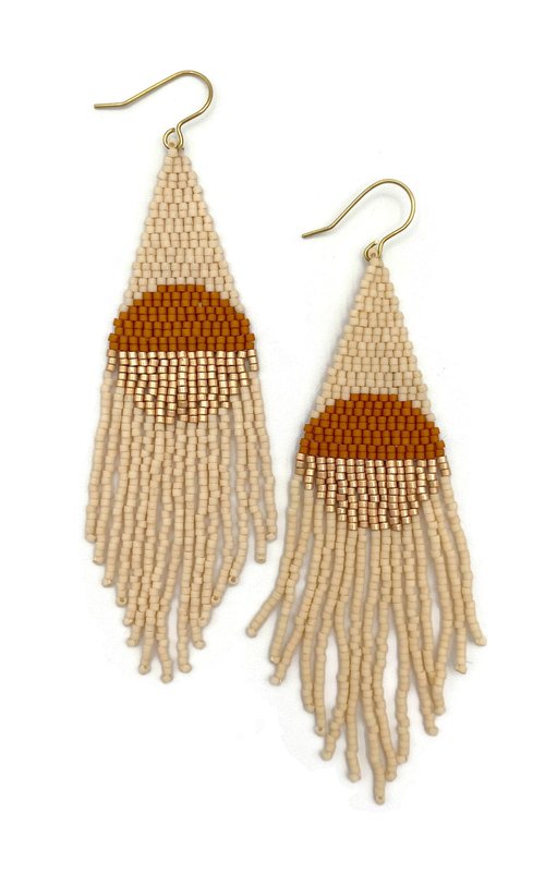 Sunrise Beaded Finge Earrings