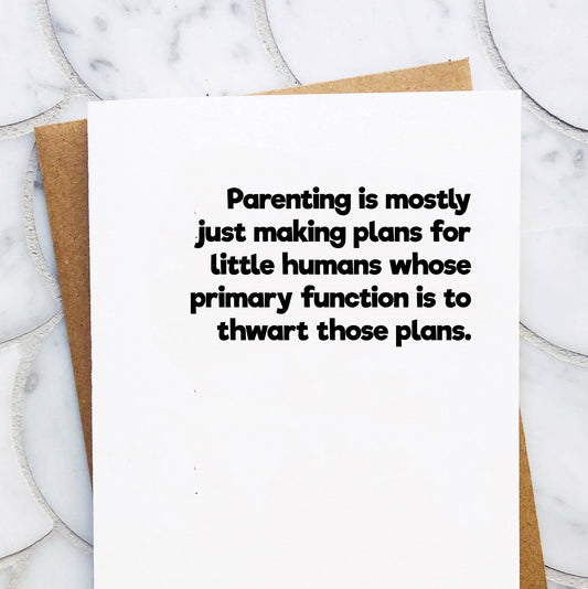 Parenting Plans - Funny Baby Shower Card / Expecting Card