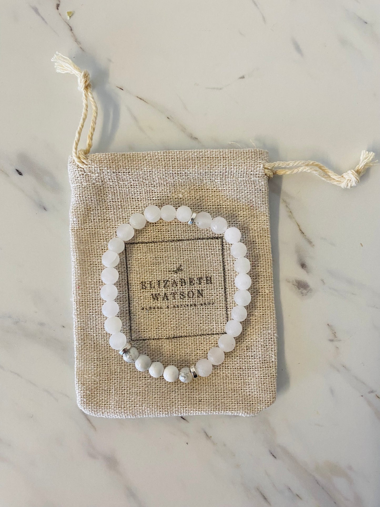 Rose Quartz & Howlite Gemstone Bracelet