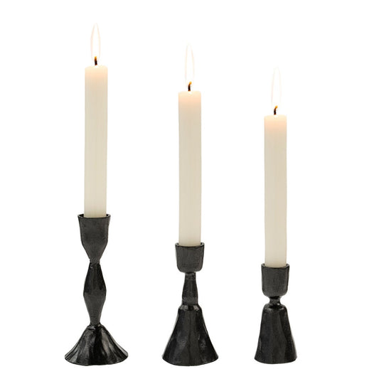 Zora Forged Candlestick | Gunmetal
