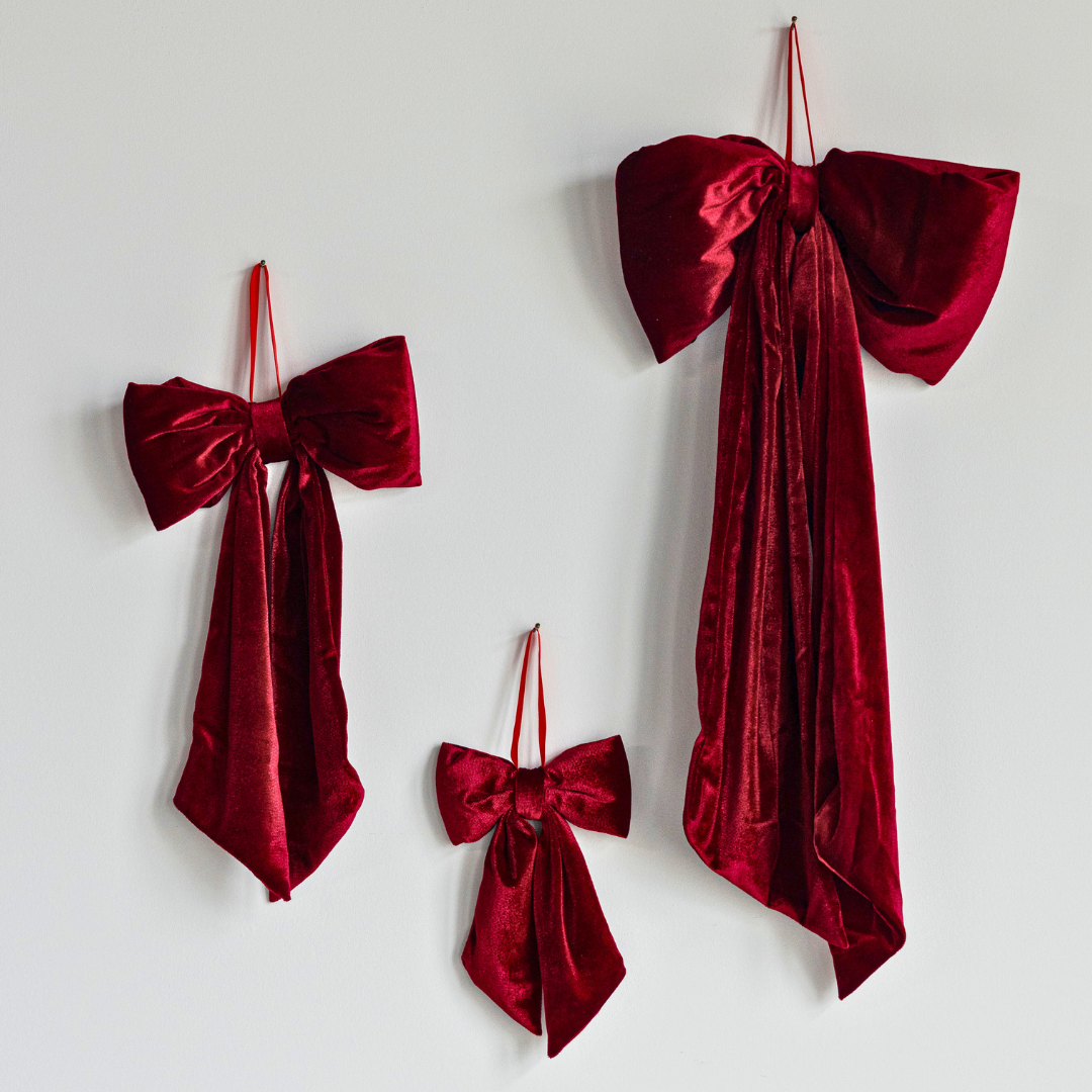 Red Velvet Fabric Bows