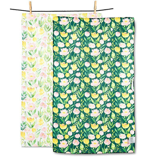 Floral Double Sided Tea Towel