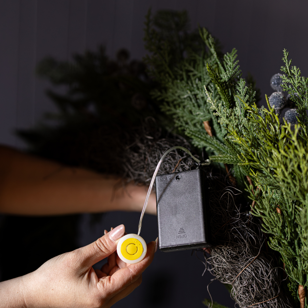 Navy Frosted Berry Cypress Stem