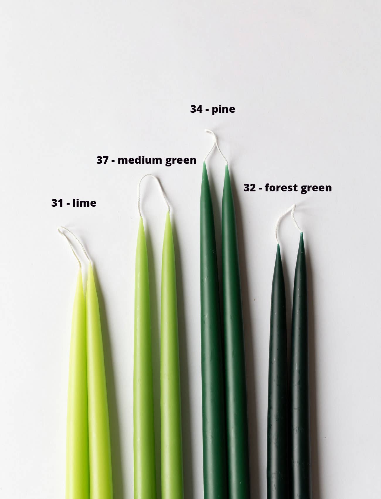 Forest Green Danish Taper Candle | 10"