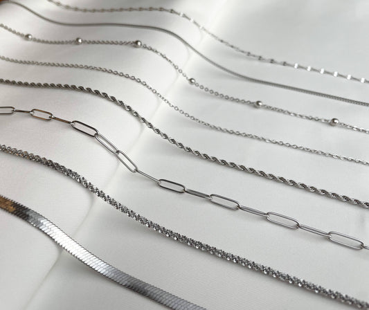 Dainty Silver Necklace| Satellite