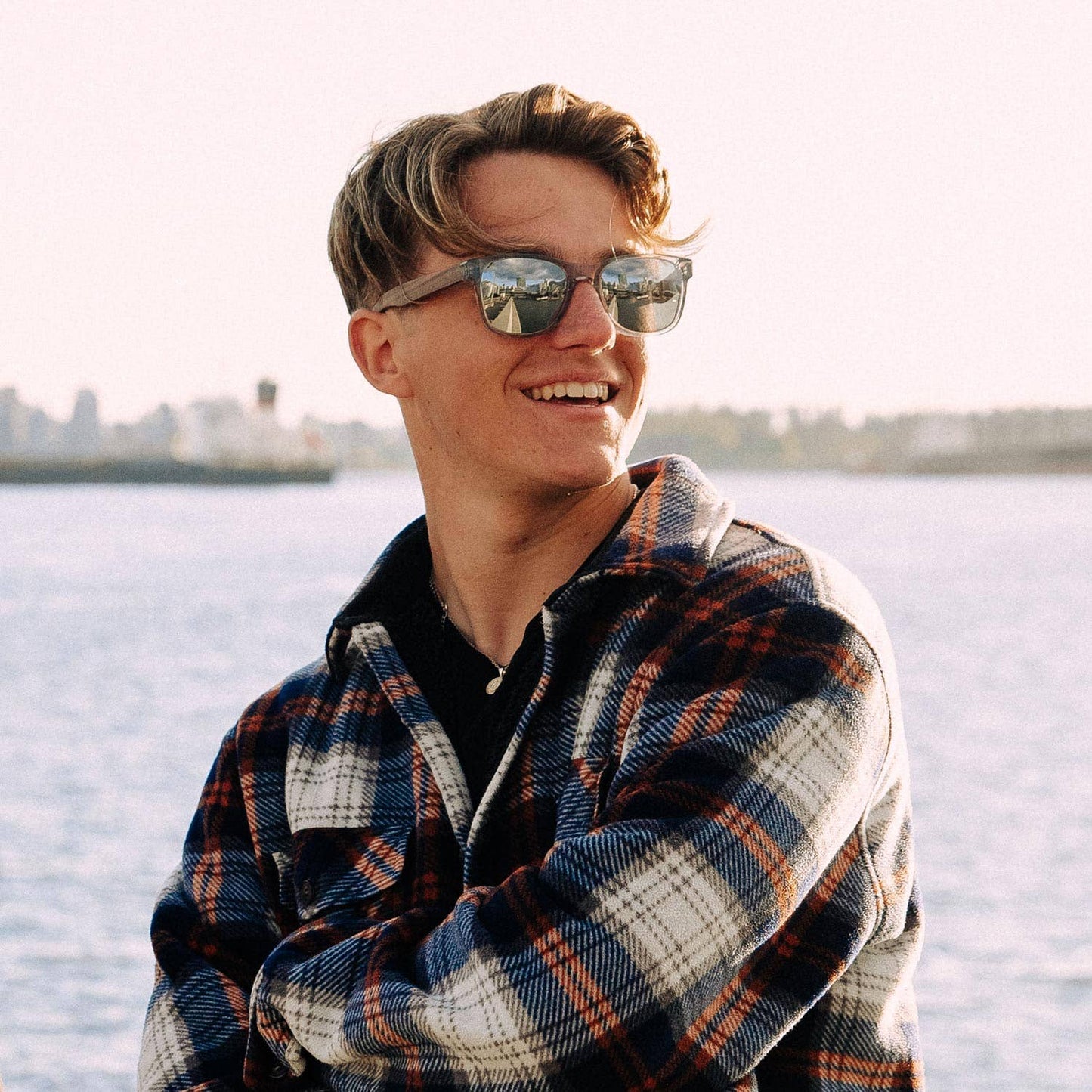 Walnut Sunglasses Transparent Frame