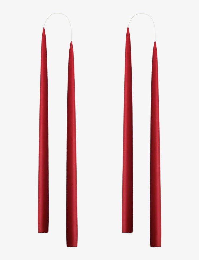 Dark Red Danish Taper Candle | 2 Pack