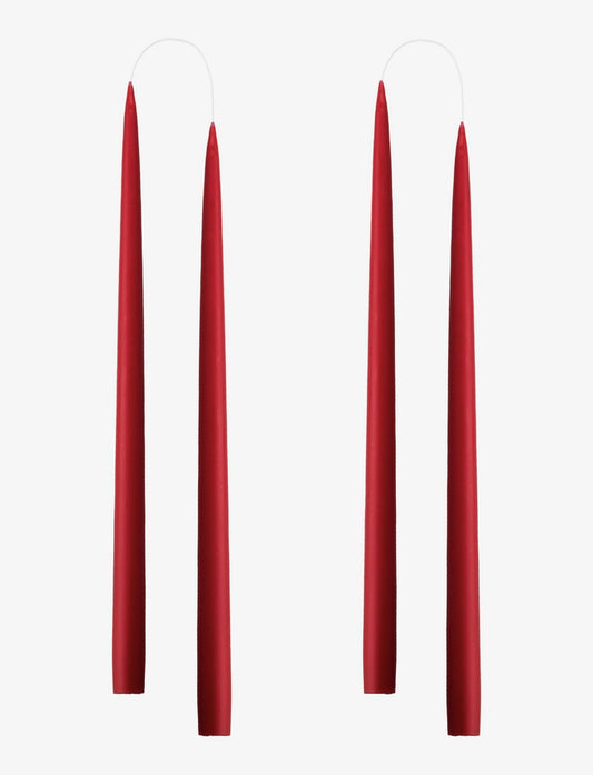 Dark Red Danish Taper Candle | 2pk